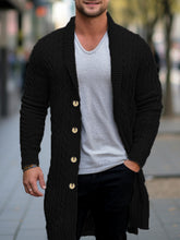 Load image into Gallery viewer, Men&#39;s mid-length knitted sweater Thick-knit twisted cardigan woolen jacket