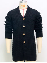 Load image into Gallery viewer, Men&#39;s mid-length knitted sweater Thick-knit twisted cardigan woolen jacket