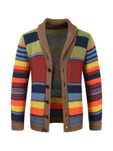 Load image into Gallery viewer, Men&#39;s Button Casual Color Striped Cardigan