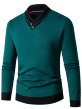 Load image into Gallery viewer, Men&#39;s new half turtleneck plus velvet slim long-sleeved sweater