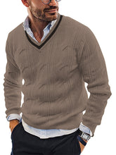 Load image into Gallery viewer, Men&#39;s Fashionable V-Neck Slim Fit Long Sleeve Knitted Sweater