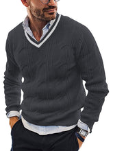 Load image into Gallery viewer, Men&#39;s Fashionable V-Neck Slim Fit Long Sleeve Knitted Sweater