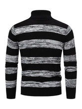 Load image into Gallery viewer, Men&#39;s New Striped Patchwork Turtleneck Slim Fit Sweater Base Layer