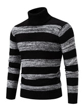 Load image into Gallery viewer, Men&#39;s New Striped Patchwork Turtleneck Slim Fit Sweater Base Layer