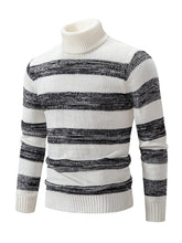 Load image into Gallery viewer, Men&#39;s New Striped Patchwork Turtleneck Slim Fit Sweater Base Layer