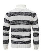 Load image into Gallery viewer, Men&#39;s New Striped Patchwork Turtleneck Slim Fit Sweater Base Layer