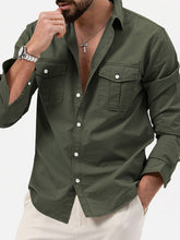 Load image into Gallery viewer, Men&#39;s new multi-pocket casual long-sleeved shirt top
