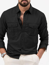 Load image into Gallery viewer, Men&#39;s new multi-pocket casual long-sleeved shirt top
