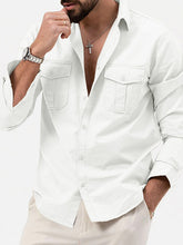 Load image into Gallery viewer, Men&#39;s new multi-pocket casual long-sleeved shirt top