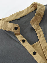 Load image into Gallery viewer, Men&#39;s New Outdoor Tactical Zipper Colorblock Henley Collar Long Sleeve T-Shirt