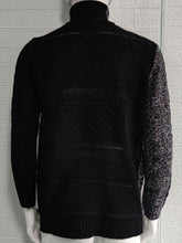 Load image into Gallery viewer, Men&#39;s high -necked color skin buckle long -sleeved knit sweater cardigan