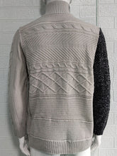 Load image into Gallery viewer, Men&#39;s high -necked color skin buckle long -sleeved knit sweater cardigan