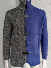 Load image into Gallery viewer, Men&#39;s high -necked color skin buckle long -sleeved knit sweater cardigan
