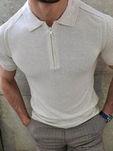Load image into Gallery viewer, Men&#39;s new knitted sweater slim fit polo collar short-sleeved top