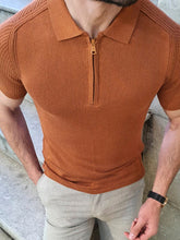 Load image into Gallery viewer, Men&#39;s new knitted sweater slim fit polo collar short-sleeved top