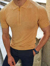 Load image into Gallery viewer, Men&#39;s new knitted sweater slim fit polo collar short-sleeved top