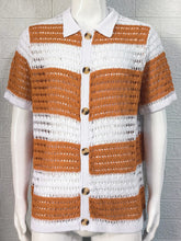 Load image into Gallery viewer, Men&#39;s new lapel short-sleeved color-blocked cardigan