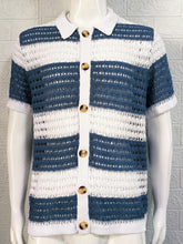 Load image into Gallery viewer, Men&#39;s new lapel short-sleeved color-blocked cardigan