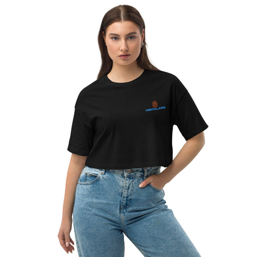 MENTALAIRE Women's Loose drop shoulder crop top