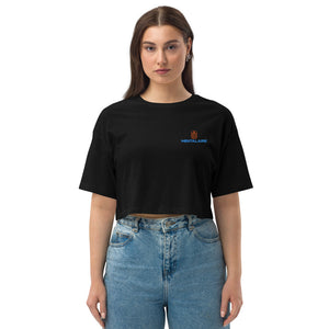 MENTALAIRE Women's Loose drop shoulder crop top