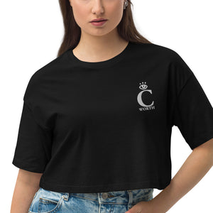 I C WORTH Loose drop shoulder crop top