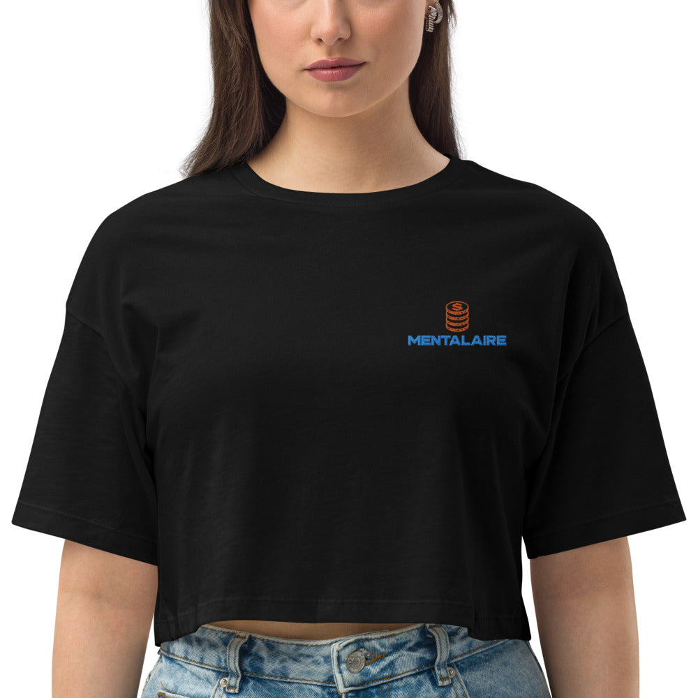 MENTALAIRE Women's Loose drop shoulder crop top