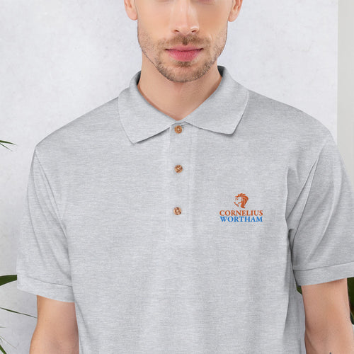 CORNELIUS WORTHAM Orange Lion Polo Shirt