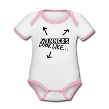 Load image into Gallery viewer, The Winning Look Short Sleeve Baby Bodysuit - white/pink