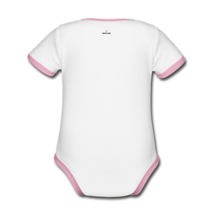 The Winning Look Short Sleeve Baby Bodysuit - white/pink
