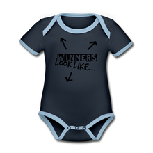 Load image into Gallery viewer, The Winning Look Short Sleeve Baby Bodysuit - navy/sky