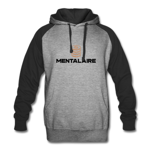 MENTALAIRE Colorblock Hoodie - heather gray/black