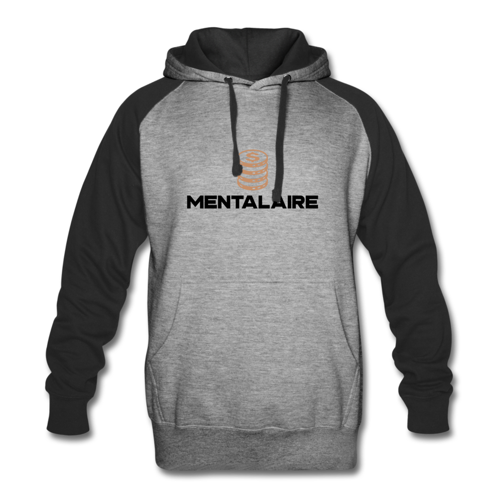 MENTALAIRE Colorblock Hoodie - heather gray/black