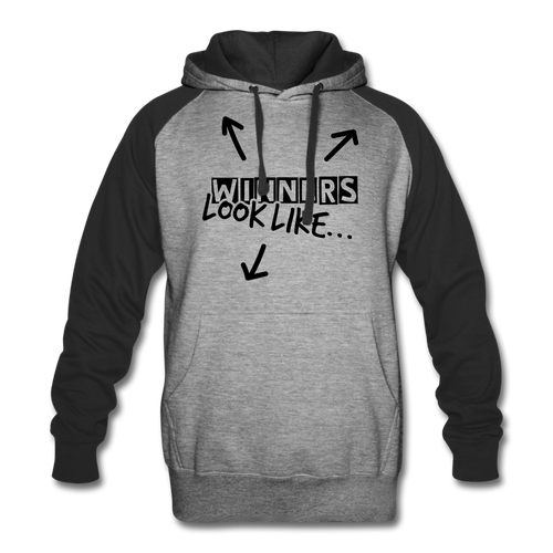 The Winning Look Colorblock Hoodie - heather gray/black