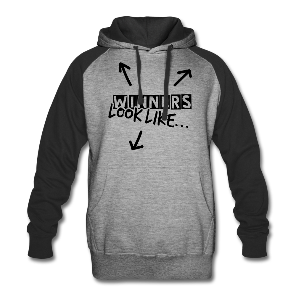 The Winning Look Colorblock Hoodie - heather gray/black