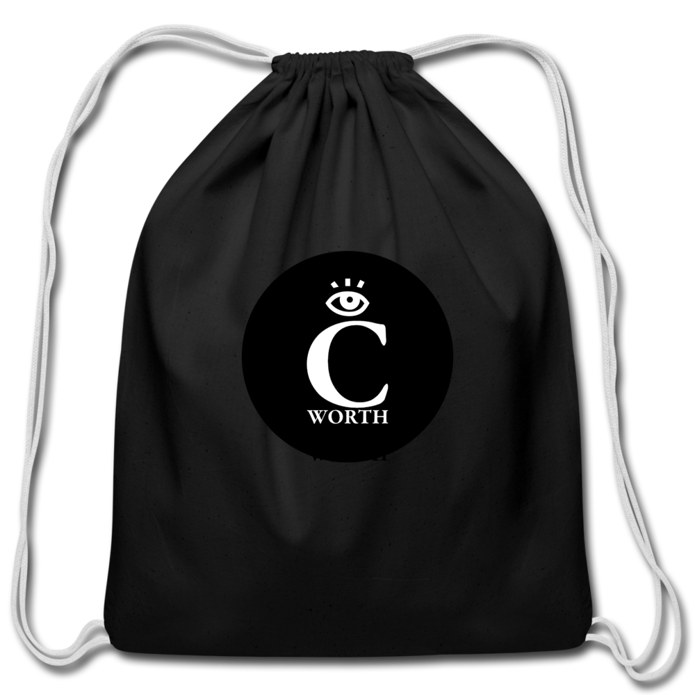 I C WORTH Black Cotton Drawstring Bag - black