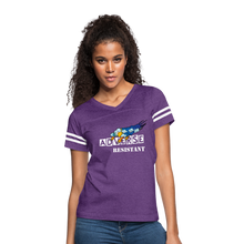 Load image into Gallery viewer, Adverse Resistant Women’s Vintage Sport T-Shirt - vintage purple/white