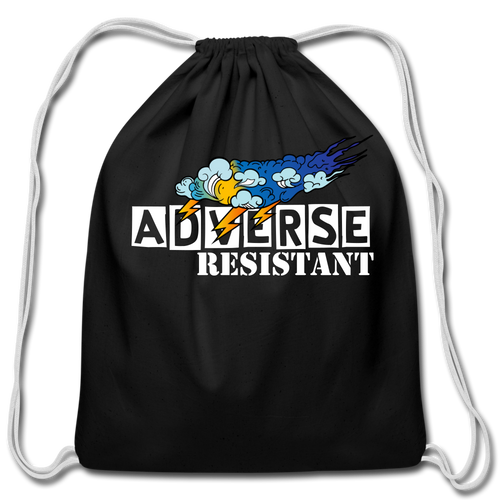 Adverse Resistant Cotton Drawstring Bag - black