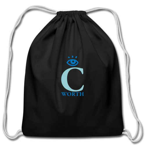 I C Worth Cotton Drawstring Bag - black