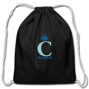 I C Worth Cotton Drawstring Bag - black