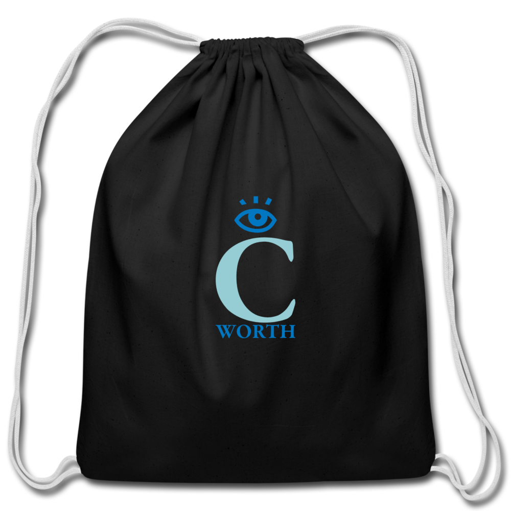 I C Worth Cotton Drawstring Bag - black