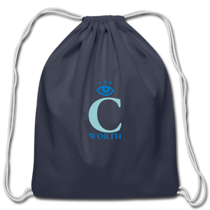 I C Worth Cotton Drawstring Bag - navy