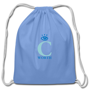 I C Worth Cotton Drawstring Bag - carolina blue