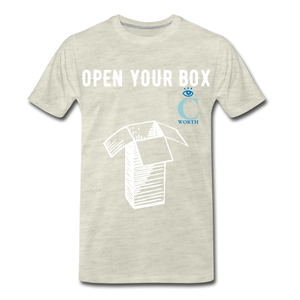 Open Your Box I C WORTH Men's Premium T-Shirt - heather oatmeal