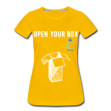 Load image into Gallery viewer, Open Your Box I C WORTH Women’s Premium T-Shirt - sun yellow