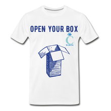 Load image into Gallery viewer, Open Your Box I C WORTH Men&#39;s Premium T-Shirt - white