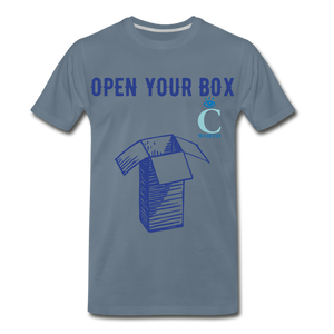 Open Your Box I C WORTH Men's Premium T-Shirt - steel blue