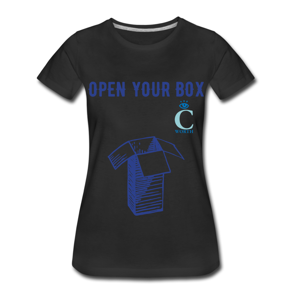 Open Your Box I C WORTH Women’s Premium T-Shirt - black