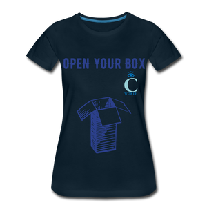 Open Your Box I C WORTH Women’s Premium T-Shirt - deep navy