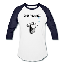 Load image into Gallery viewer, Open Your Box I C WORTH Baseball T-Shirt - white/navy