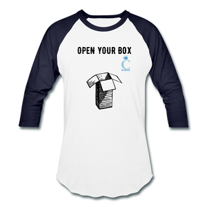 Open Your Box I C WORTH Baseball T-Shirt - white/navy